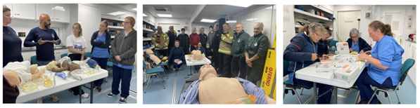 A group of people standing around a dummy
AI-generated content may be incorrect.